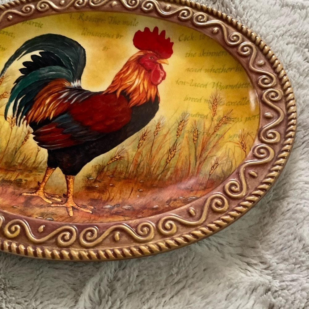 Rooster Platter 13 x 10 - Picture 3 of 7